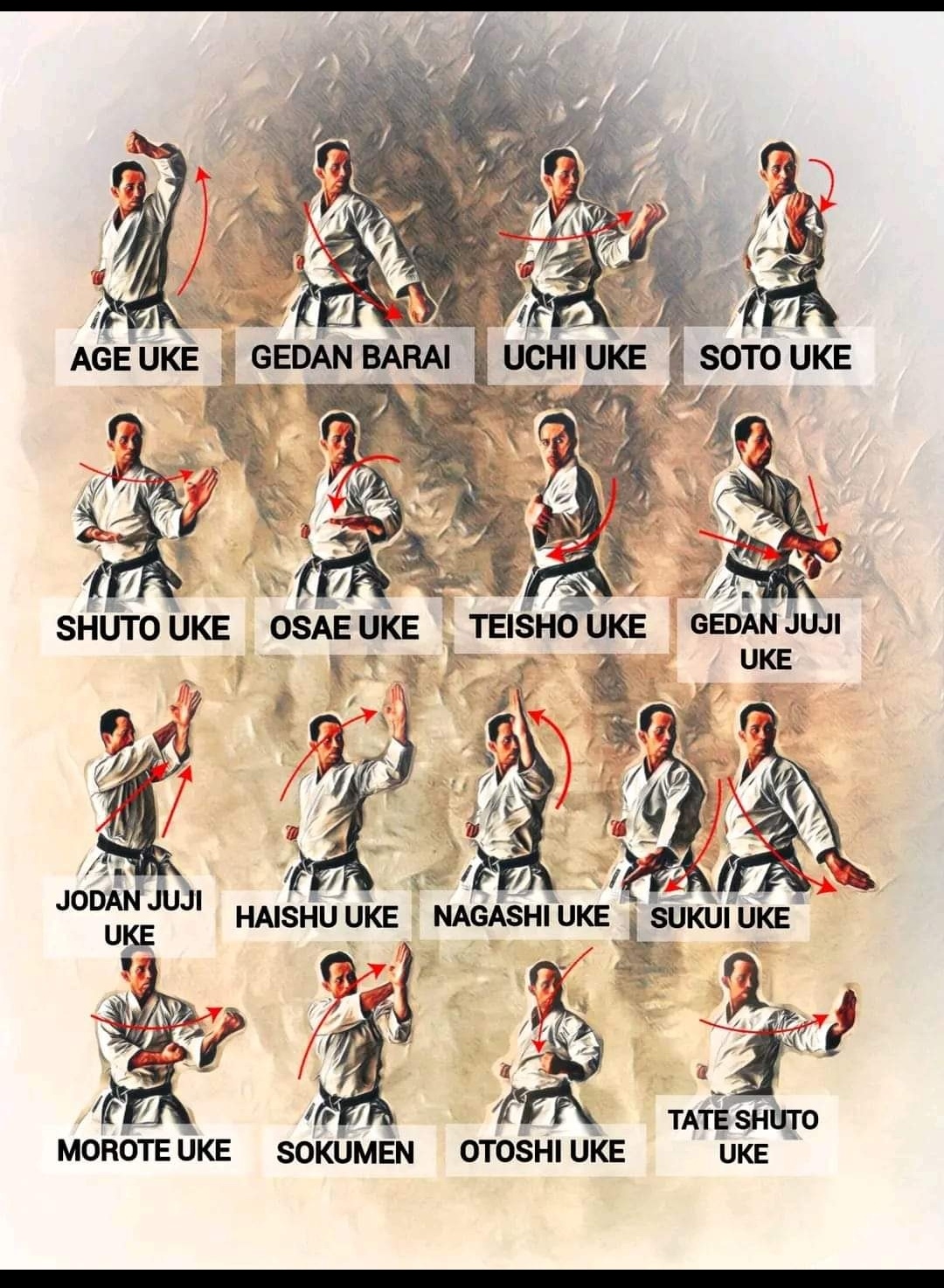 Les Blocages (UKE) du Shotokan